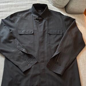 Hugo Boss Charcoal Long Sleeve Dress Shirt